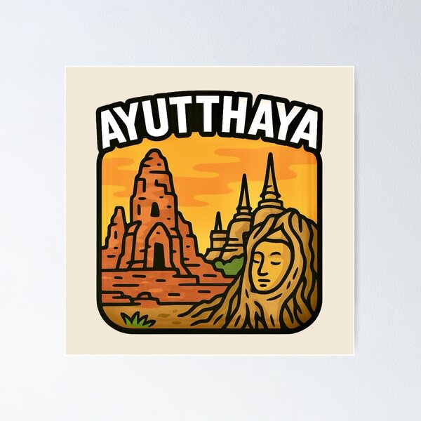 Item preview, Ayuthaya, Thailand — Ancient Ruins & Buddha Tree Roots designed and sold by Myra365Art.