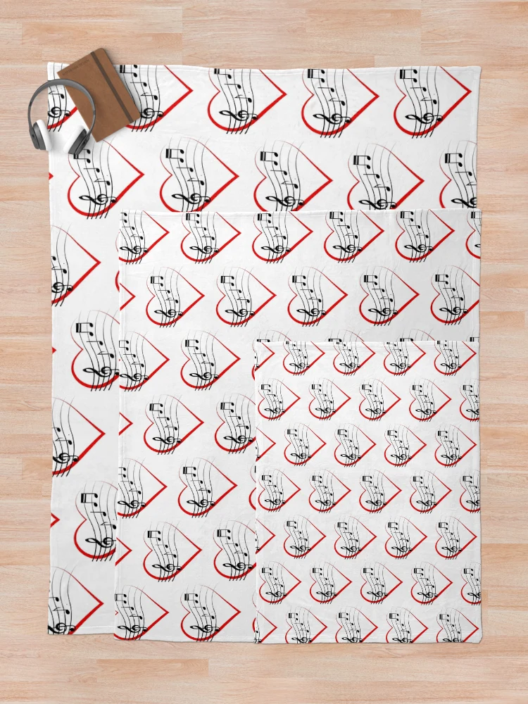 Thumbnail 5 of 6, Throw Blanket, Heart Shape Clef designed and sold by RubyCollection.