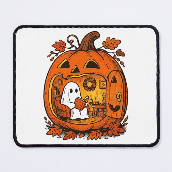 Item preview, Cozy Pumpkin Reading Ghost designed and sold by Nacho Average Designs.