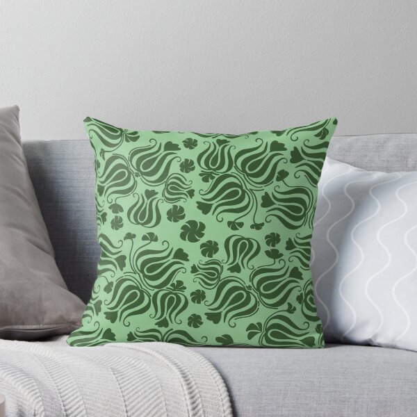 Item preview, Green floral pattern fabric design designed and sold by Toyney.