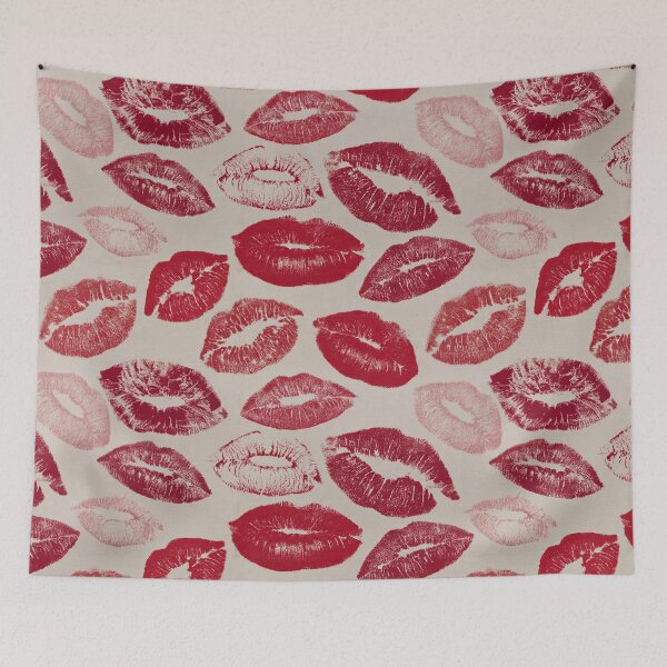 Item preview, Red Lipstick Kiss Print Pattern – All Over Lips Design designed and sold by Kybruno's Creations.