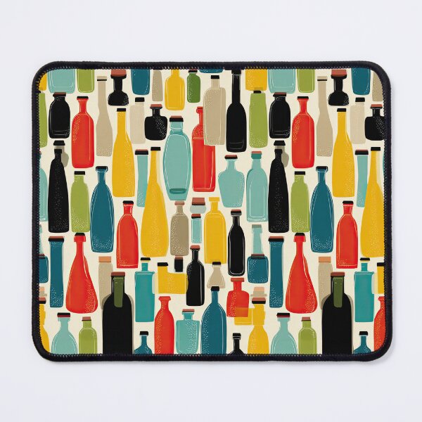 Item preview, Colorful Retro Wine Bottle Pattern – Modern All Over Design designed and sold by Kybruno's Creations.