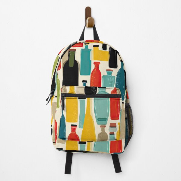 Item preview, Colorful Retro Wine Bottle Pattern – Modern All Over Design designed and sold by Kybruno's Creations.