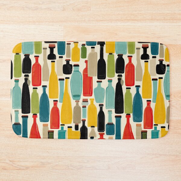 Item preview, Colorful Retro Wine Bottle Pattern – Modern All Over Design designed and sold by Kybruno's Creations.