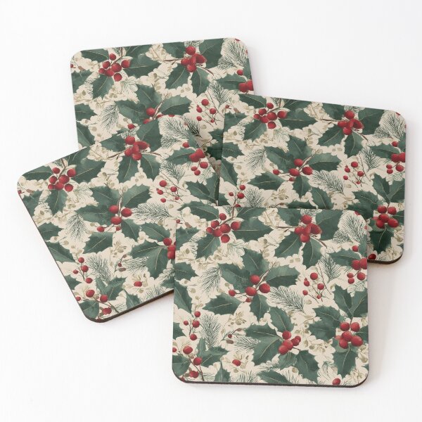 Item preview, Holly & Berries Christmas Pattern designed and sold by ArgentoArt.