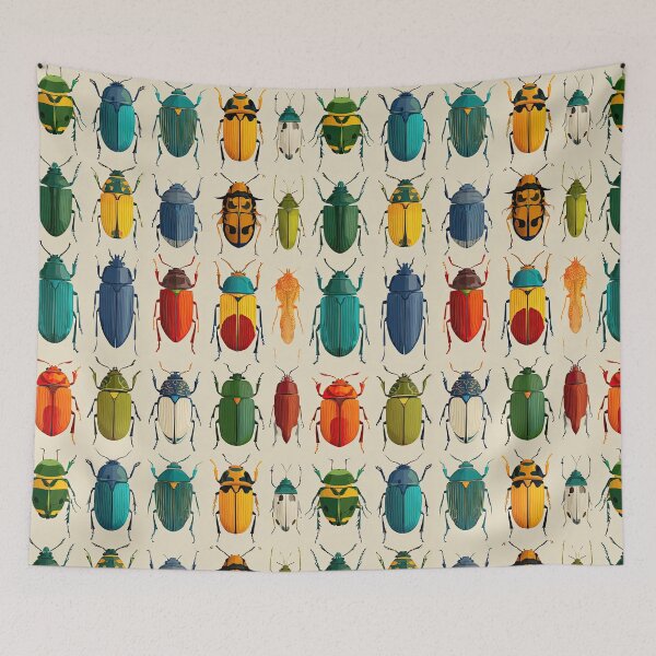 Item preview, Colorful Beetle Pattern – Insect Illustration All Over Design designed and sold by Kybruno's Creations.