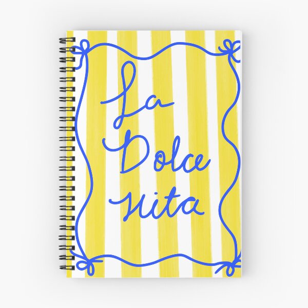 Item preview, La Dolce Vita Quote – Italian Lifestyle Yellow Stripes Design designed and sold by NatyMairena.