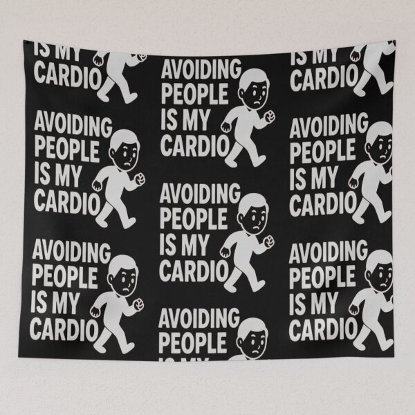 Item preview, avoiding people is my cardio  designed and sold by FUNOFTHEQUOTES.