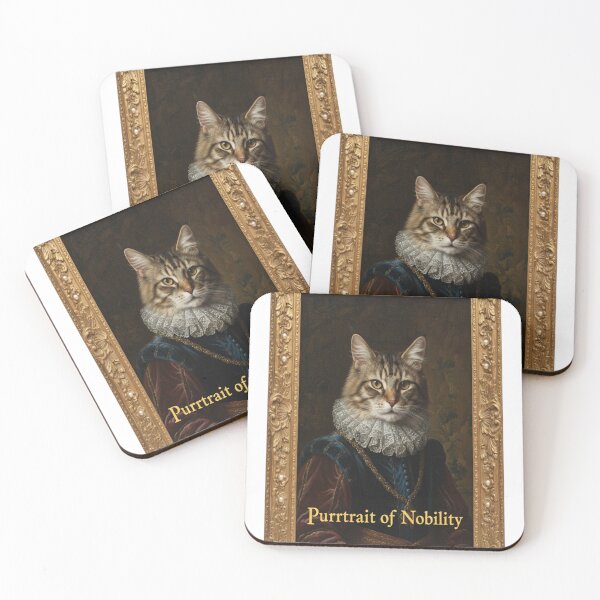 Item preview, Renaissance Noble Cat Portrait Funny Regal Purrtrait Art designed and sold by Neko-Doodle-co.