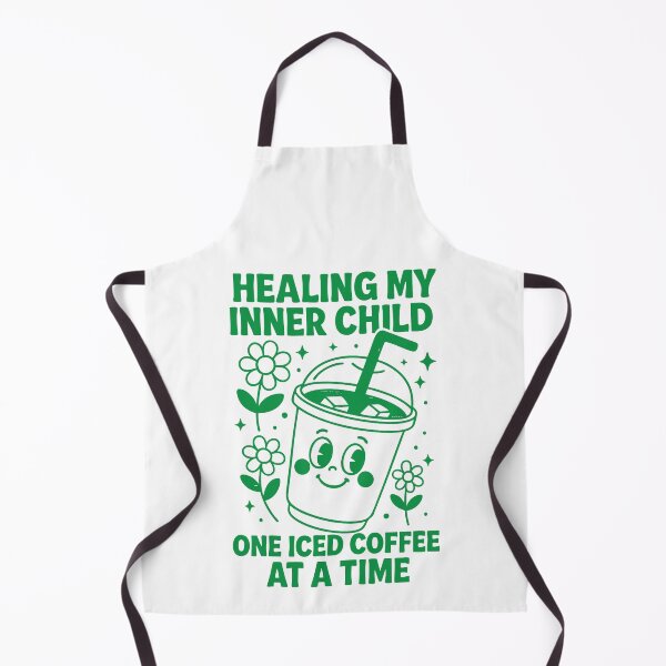 Item preview, Healing My Inner Child One Iced Coffee at a Time | Green | Cute Vector Drawing | Illustration | Pop Art | Quotes designed and sold by LulaLinhDesigns.