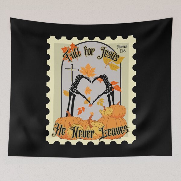 Item preview, Halloween Skeleton Fall For Jesus  Hebrews 135 Stamp                        designed and sold by Forevermore.