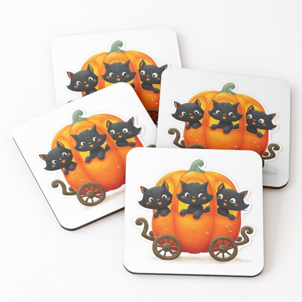 Item preview, Halloween black cat and Pumpkin Carriage designed and sold by scicilysimonee.