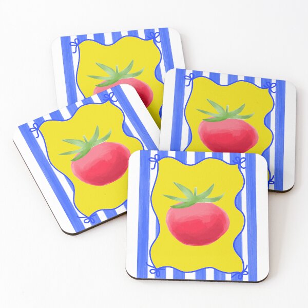 Item preview, Italian Tomato – Mediterranean Foodie Blue Stripes Design designed and sold by NatyMairena.