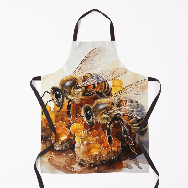 Item preview, Honeycomb Haven - Busy Bees Building Honeycombs - Insect Art - Watercolor Art designed and sold by CastleBySea.