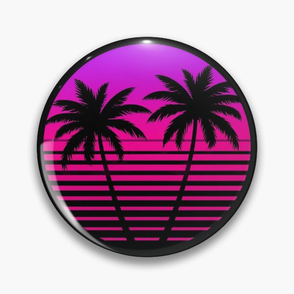 Item preview, Retro Synthwave Sunset – Neon Palm Trees and Vibrant 80s Aesthetic on Black Background designed and sold by PixelVibe782.
