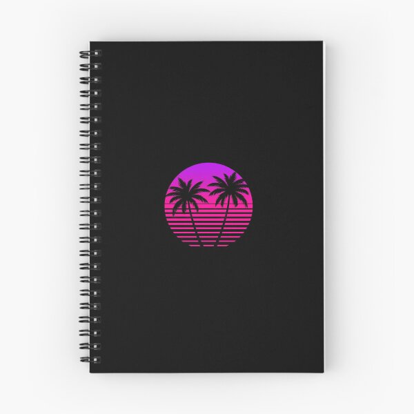 Item preview, Retro Synthwave Sunset – Neon Palm Trees and Vibrant 80s Aesthetic on Black Background designed and sold by PixelVibe782.
