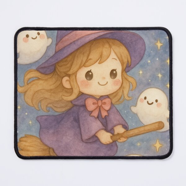 Item preview, kawaii witch, little ghosts designed and sold by Mauswohn.