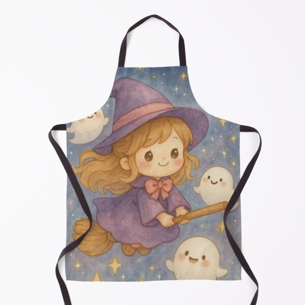 Item preview, kawaii witch, little ghosts designed and sold by Mauswohn.