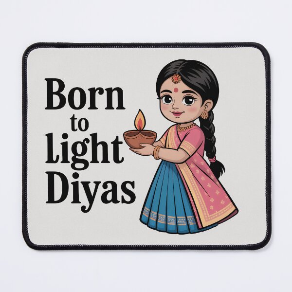 Item preview, Born to Light Diyas – Cute Diwali Festival Design designed and sold by Jollys-ArtShop.