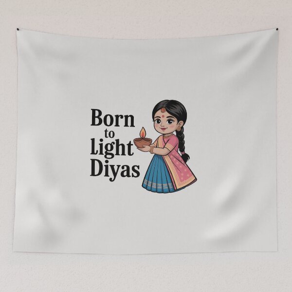 Item preview, Born to Light Diyas – Cute Diwali Festival Design designed and sold by Jollys-ArtShop.