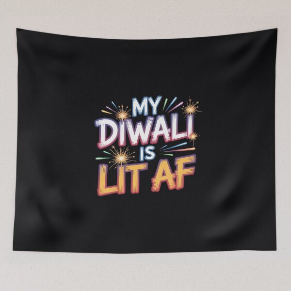 Item preview, My Diwali Is Lit AF – Bold Streetwear Festival Design designed and sold by Jollys-ArtShop.