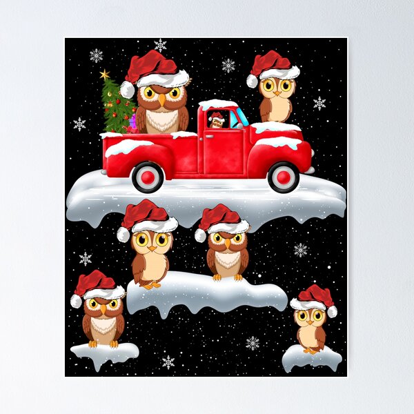 Item preview, Owl Driving Christmas Tree Red Truck Owl Christmas designed and sold by tedroyegelsd.