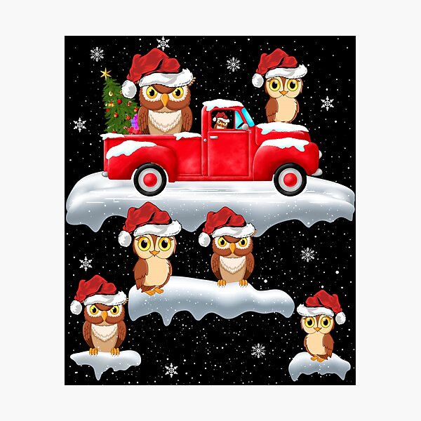 Item preview, Owl Driving Christmas Tree Red Truck Owl Christmas designed and sold by tedroyegelsd.
