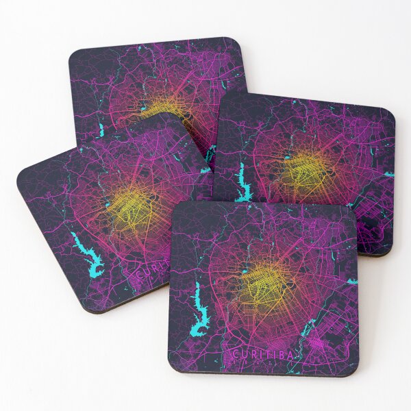 Item preview, Curitiba City Map of Paraná, Brazil - Neon designed and sold by deMAP.