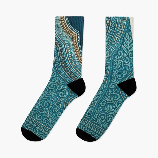 Item preview, Aqua and Gold Dashiki Ornament designed and sold by Le Pédagogue.