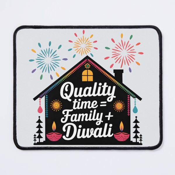 Item preview, Quality Time = Family + Diwali – Festive Celebration Design designed and sold by Jollys-ArtShop.