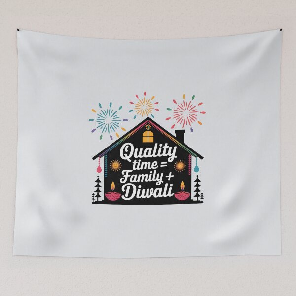 Item preview, Quality Time = Family + Diwali – Festive Celebration Design designed and sold by Jollys-ArtShop.