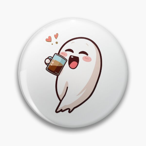 Item preview, Ghost Drinking Coffee – Funny, Cute, Spooky Coffee Illustration designed and sold by Erik Visnievskij.