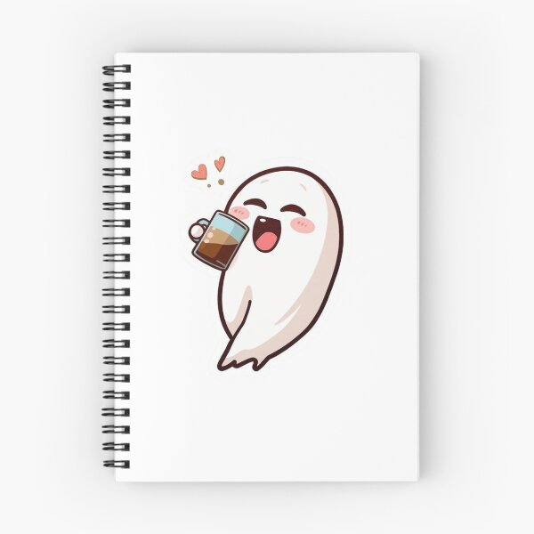 Item preview, Ghost Drinking Coffee – Funny, Cute, Spooky Coffee Illustration designed and sold by Erik Visnievskij.