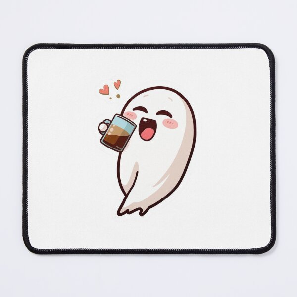 Item preview, Ghost Drinking Coffee – Funny, Cute, Spooky Coffee Illustration designed and sold by Erik Visnievskij.