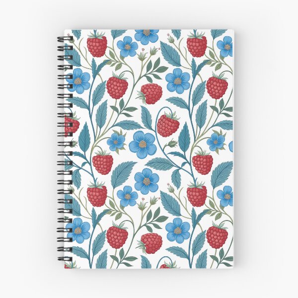 Item preview, Raspberry and Blue Flowers Illustration – Botanical, Cute, Colorful Art designed and sold by Erik Visnievskij.