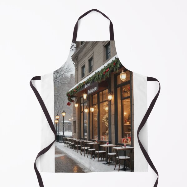 Item preview, Cozy Winter Cafe Christmas Scene | Snow Day Street View designed and sold by Vida e Arte.