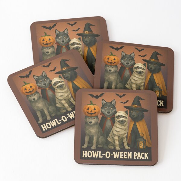Item preview, Howl-O-Ween Pack – Geometric Wolves in Halloween Costumes designed and sold by GeoWild Designs.