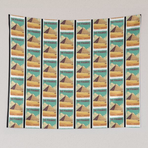 Item preview, The Pyramids of Giza Poster - Vintage Travel Art of Egypt's Ancient Wonders designed and sold by FestivityFinds.