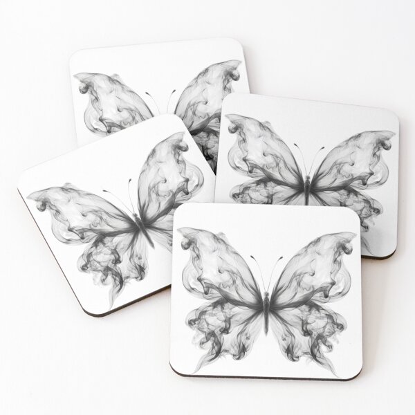 Item preview, Smoky Butterfly Art - Black and White Abstract Ink Butterfly Design designed and sold by Exisilium.
