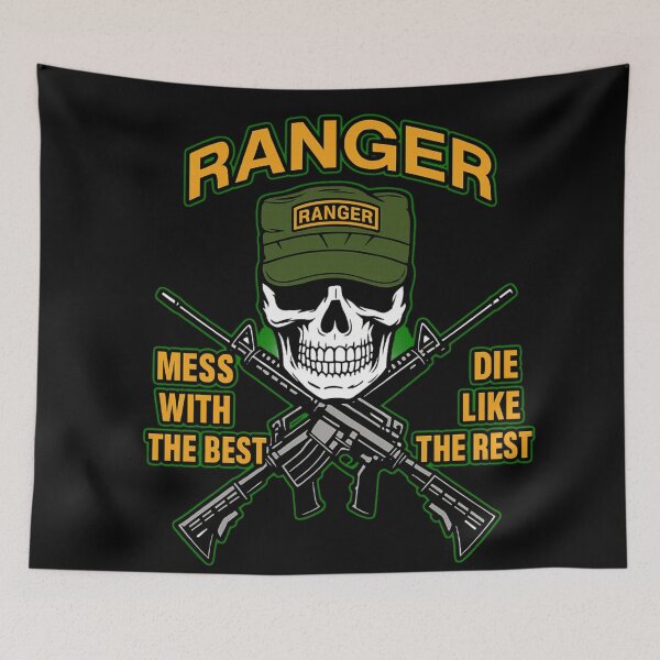 Item preview, U.S. Army Rangers: "Mess With the Best, D!e Like the Rest" (Reviving a classic Tee) designed and sold by Skally Cap Hooligans™.
