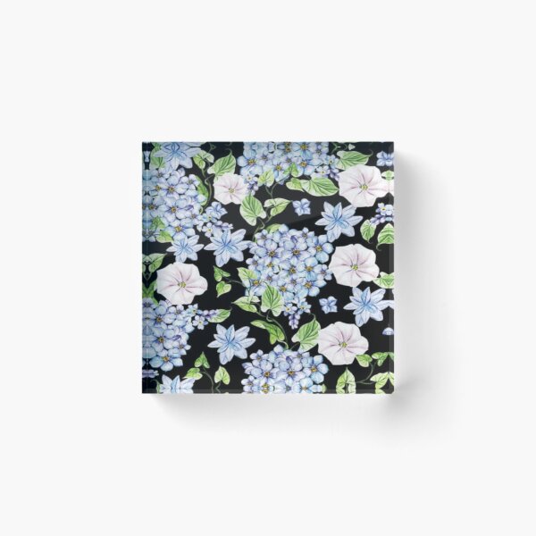 Item preview, Floral Design 253 Midnight Garden Bloom – Watercolor Floral Pattern designed and sold by Kimmi graphics.