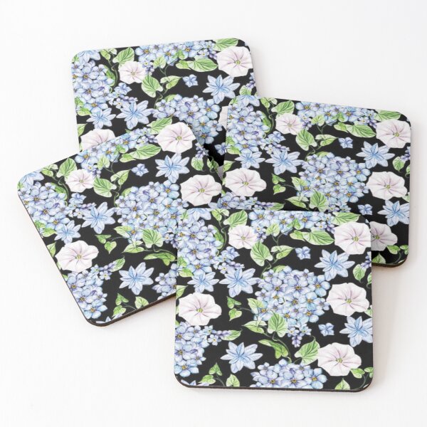 Item preview, Floral Design 253 Midnight Garden Bloom – Watercolor Floral Pattern designed and sold by Kimmi graphics.