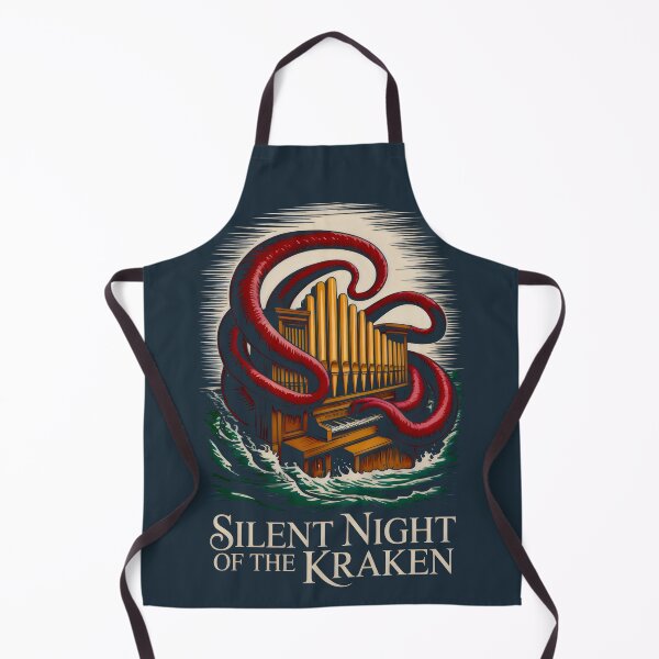 Item preview, Kraken Playing Pipe Organ in Stormy Green Waves designed and sold by SplashTastic.