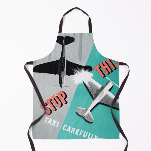 Item preview, Vintage Aviation Safety Poster | Mid-20th Century Art | Stop This Taxi Carefully | WWII Era Propaganda & Graphic Design designed and sold by artofuniverse.