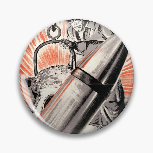 Item preview, World War II Propaganda Poster | Zinc in War Effort | Artillery Shell & Worker | Bold Colors & Striking Imagery | Buy Now designed and sold by artofuniverse.