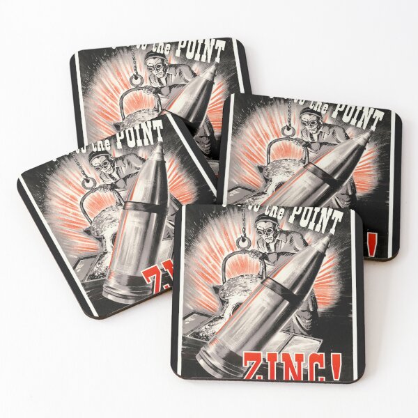 Item preview, World War II Propaganda Poster | Zinc in War Effort | Artillery Shell & Worker | Bold Colors & Striking Imagery | Buy Now designed and sold by artofuniverse.