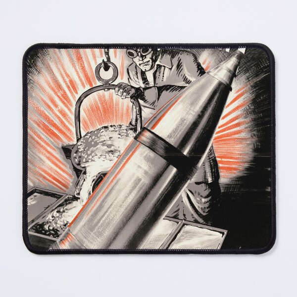 Item preview, World War II Propaganda Poster | Zinc in War Effort | Artillery Shell & Worker | Bold Colors & Striking Imagery | Buy Now designed and sold by artofuniverse.
