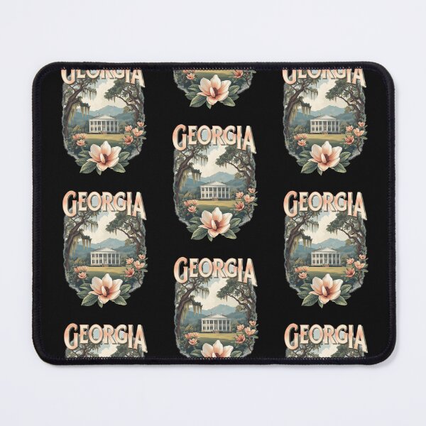 Item preview, Georgia Southern Mansion Poster – Vintage Travel Art with Magnolia Flowers and Oak Trees designed and sold by FestivityFinds.