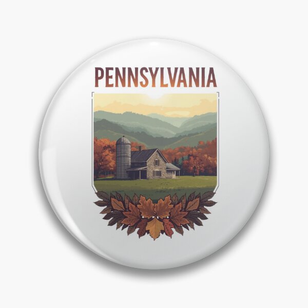 Item preview, Pennsylvania Autumn Poster – Rustic Farmhouse, Fall Foliage and Mountain Vintage Travel Art designed and sold by FestivityFinds.