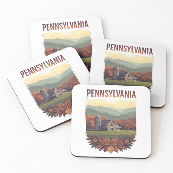 Item preview, Pennsylvania Autumn Poster – Rustic Farmhouse, Fall Foliage and Mountain Vintage Travel Art designed and sold by FestivityFinds.